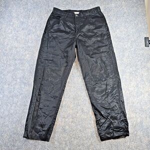 Vintage Guess Jeans Made in USA Satin Pants Shiny Black Pants Size 32 Y2K 96155